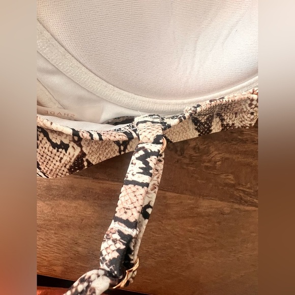 Shade & Shore Women's Square Neck Snake Print Bikini Top Size 36C - Picture 5 of 8